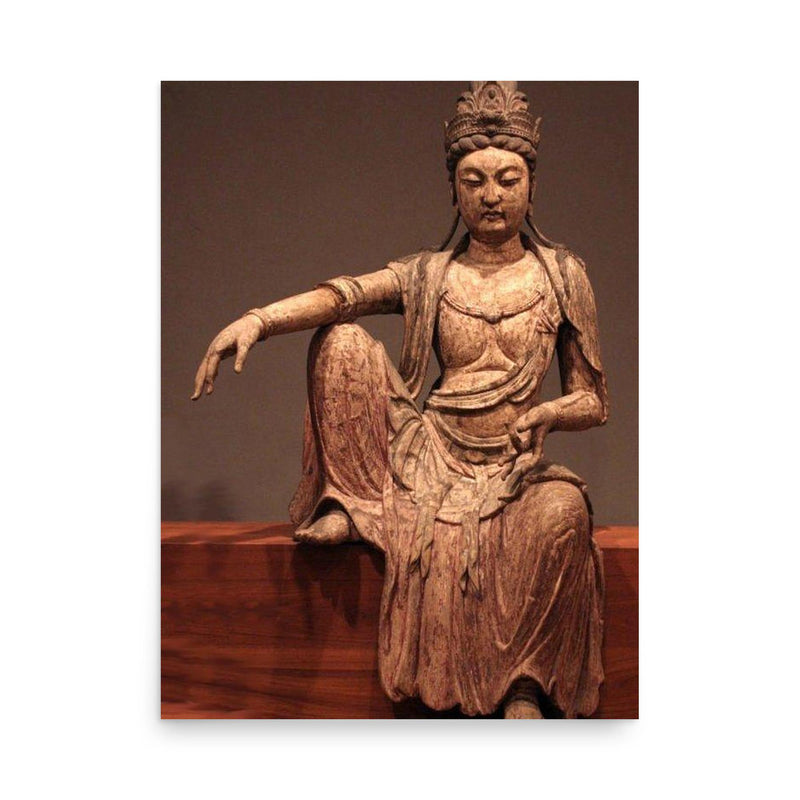 Guanyin poster on a plain backdrop in size 18