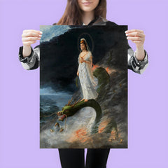 Guanyin Riding the Dragon by Harada Naojiro, 1890 poster 3