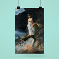 Guanyin Riding the Dragon by Harada Naojiro, 1890 poster 6