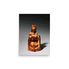 Guanyin, the Bodhisattva of Compassion poster on a plain backdrop in size 12"x16".