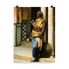 Guarding the Palace by Ludwig Deutsch, 1888 poster on a plain backdrop in size 8"x10".