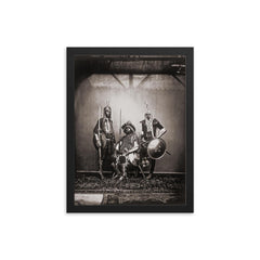Guards of Maharajah Ram Singh III, Royal Palace of Jaipur, 1858 framed print on a plain backdrop in size 12"x16".