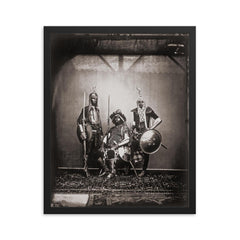 Guards of Maharajah Ram Singh III, Royal Palace of Jaipur, 1858 framed print on a plain backdrop in size 16"x20".