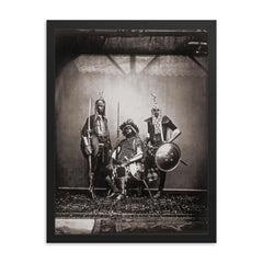 Guards of Maharajah Ram Singh III, Royal Palace of Jaipur, 1858 framed print on a plain backdrop in size 18"x24".