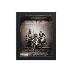 Guards of Maharajah Ram Singh III, Royal Palace of Jaipur, 1858 framed print on a plain backdrop in size 8"x10".