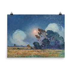 Gust of Wind with Setting Sun by Ferdinand du Puigaudeau poster on a plain backdrop in size 8"x10".