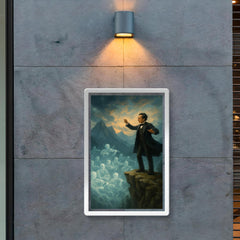 Gustav Mahler alpine cliff conducting a ghost orchestra poster 2