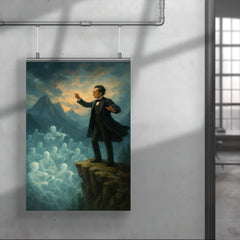 Gustav Mahler alpine cliff conducting a ghost orchestra poster 4
