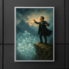 Gustav Mahler alpine cliff conducting a ghost orchestra poster 5