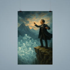 Gustav Mahler alpine cliff conducting a ghost orchestra poster 9