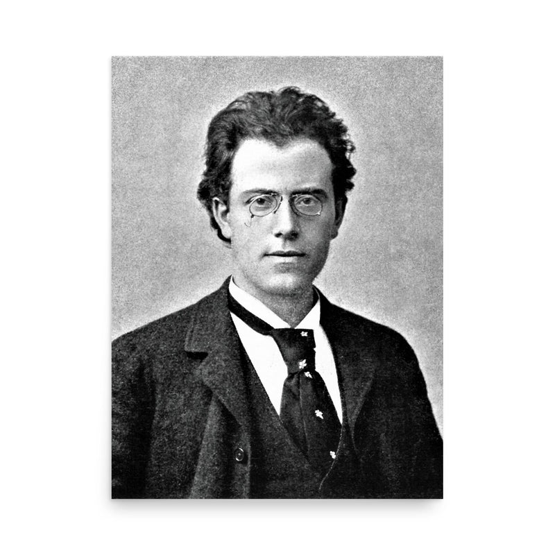 Gustav Mahler poster on a plain backdrop in size 18