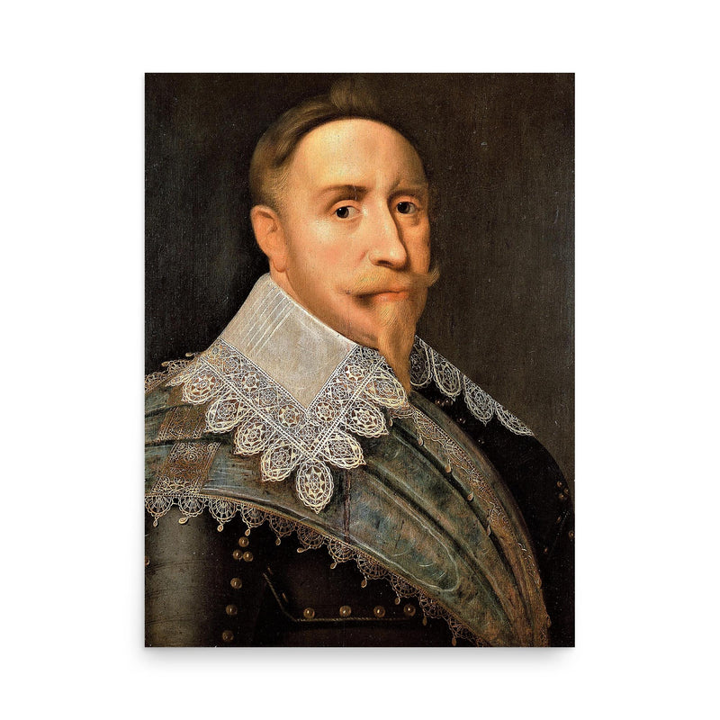 Gustavus Adolphus poster on a plain backdrop in size 18