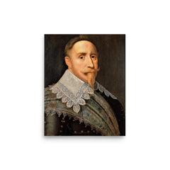 Gustavus Adolphus poster on a plain backdrop in size 8"x10".