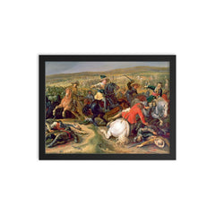 Gustavus II Adolphus at the Battle of Lutzen by Jan Martszen de Jonge, 1634 framed print on a plain backdrop in size 12"x16".