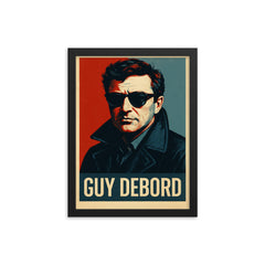 Guy Debord framed print on a plain backdrop in size 12"x16".