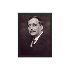 H G Wells framed print on a plain backdrop in size 12"x16".