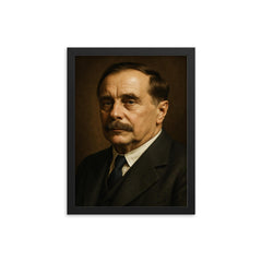 H G Wells framed print on a plain backdrop in size 12"x16".