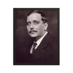H G Wells framed print on a plain backdrop in size 16"x20".