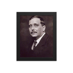 H G Wells framed print on a plain backdrop in size 8"x10".