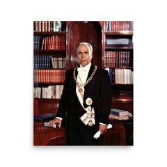 Habib Bourguiba poster on a plain backdrop in size 16"x20".