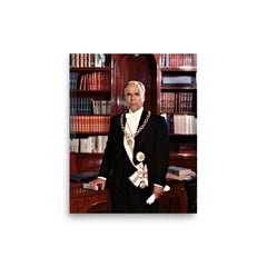 Habib Bourguiba poster on a plain backdrop in size 8"x10".