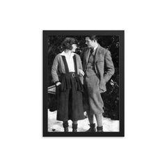 Hadley Richardson and Ernest Hemingway framed print on a plain backdrop in size 12"x16".