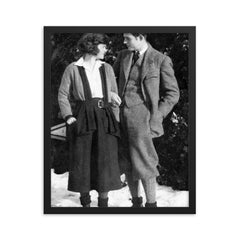 Hadley Richardson and Ernest Hemingway framed print on a plain backdrop in size 16"x20".