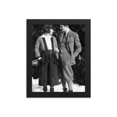 Hadley Richardson and Ernest Hemingway framed print on a plain backdrop in size 8"x10".
