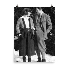 Hadley Richardson and Ernest Hemingway poster on a plain backdrop in size 8"x10".