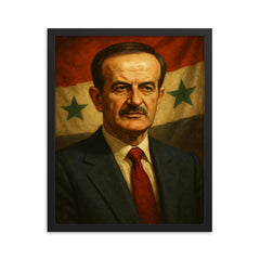 Hafez al Assad framed print on a plain backdrop in size 16"x20".