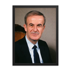 Hafez al-Assad framed print on a plain backdrop in size 18"x24".