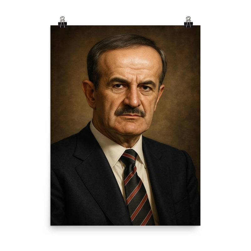 Hafez al Assad portrait poster on a plain backdrop in size 8