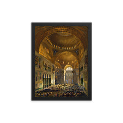 Hagia Sophia - Aya Sofia - Church by Gaspare Fossati framed print on a plain backdrop in size 12"x16".