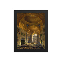 Hagia Sophia - Aya Sofia - Church by Gaspare Fossati framed print on a plain backdrop in size 8"x10".