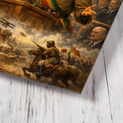 Haile Selassie before the League of Nations metal print mockup