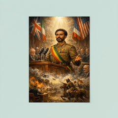 Haile Selassie before the League of Nations poster 8
