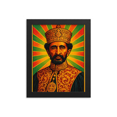 Haile Selassie framed print on a plain backdrop in size 8"x10".