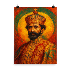 Haile Selassie I poster on a plain backdrop in size 8"x10".