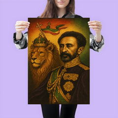 Haile Selassie lion standard portrait poster 3