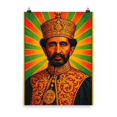 Haile Selassie poster on a plain backdrop in size 8"x10".