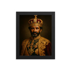 Haile Selassie regal framed print on a plain backdrop in size 8"x10".