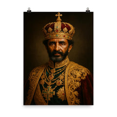 Haile Selassie regal poster on a plain backdrop in size 8"x10".