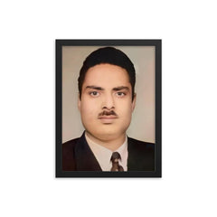 Hakeem Manzoor framed print on a plain backdrop in size 12"x16".