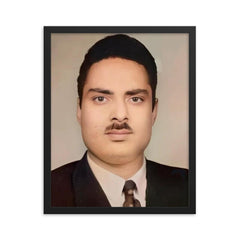 Hakeem Manzoor framed print on a plain backdrop in size 16"x20".