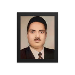 Hakeem Manzoor framed print on a plain backdrop in size 8"x10".