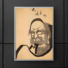 Hakuin Ekaku - Bodhidharma - Brush painting - Zen Buddhist Master Daruma poster 5