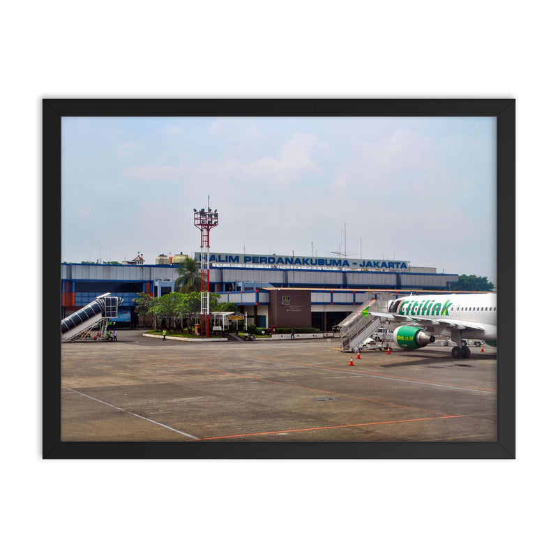 Halim Perdanakusuma framed print on a plain backdrop in size 18