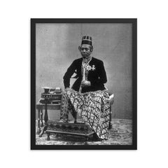 Hamengkubuwono VI framed print on a plain backdrop in size 16"x20".
