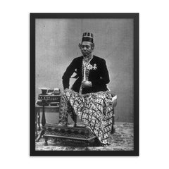 Hamengkubuwono VI framed print on a plain backdrop in size 18"x24".