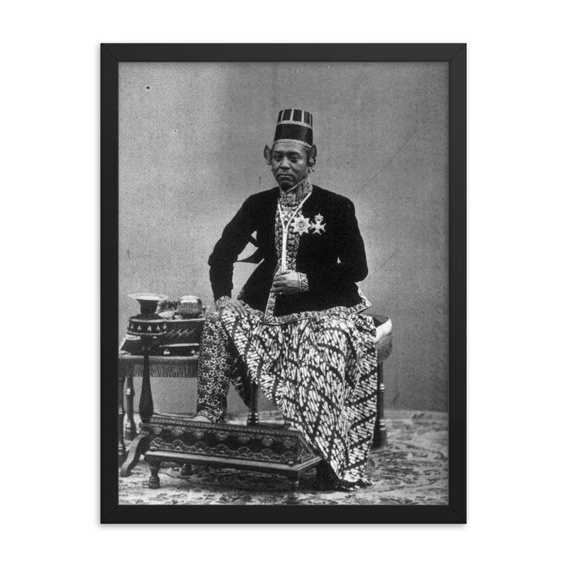 Hamengkubuwono VI framed print on a plain backdrop in size 18
